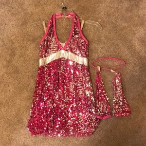 Pink Sequins Dance Costume